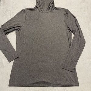 J McLaughlin Turtleneck Shirt Large Gray Shimmer Layering Stretch Capsule Layer